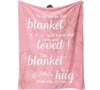 FJAUOQ Get Well Soon Gift - Manta inspiradora para abrazar para ella/él, cuidado del cáncer, aliento, curación, después de la cirugía, pensando en ti, 60 x 50 pulgadas, rosa