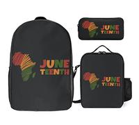 FJAUOQ Happy Juneteenth Day Freedom 1865 - Juego de mochila, 3 piezas, kit de mochila de lonchera, estuche para lápices, gran capacidad, Feliz día Juneteenth Libertad 1865-2, Talla única, Mochilas