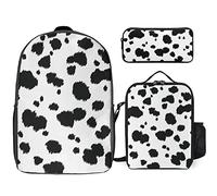 FJAUOQ Juego de mochila con patrón de impresión dálmata, 3 piezas, kit de mochila de bolsa de almuerzo, estuche para lápices, gran capacidad, Patrón de impresión dálmata, Talla única, Mochilas