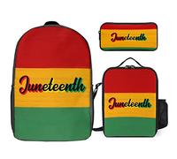 FJAUOQ Juneteenth Fist Freedom Day - Juego de mochila de 3 piezas, bolsa de almuerzo, estuche para lápices, gran capacidad, Junio Día de la Libertad Afroamericano-2, Talla única, Mochilas