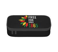 FJAUOQ Juneteenth Freedom Day 1865 - Estuche triangular de gran capacidad para lápices, bolsa de cosméticos pequeña para mujeres y hombres, Black, Talla única, Estuche para lápices