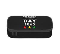 FJAUOQ Juneteenth is My Independence Day - Estuche triangular de gran capacidad para lápices, bolsa de cosméticos pequeña para mujeres y hombres, Black, Talla única, Estuche para lápices