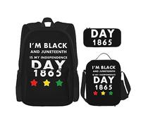FJAUOQ Juneteenth is My Independence Day - Juego de mochila de 3 piezas, bolsa de almuerzo, estuche para lápices, gran capacidad, Bp534, Talla única, Mochilas
