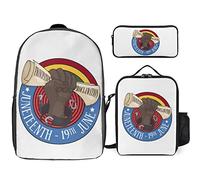 FJAUOQ Juneteenth Since 1865 Celebrate Freedom Afican - Juego de mochila de 3 piezas, bolsa de almuerzo, estuche para lápices, gran capacidad, Juneteenth Desde 1865 Celebra la Libertad Afica-1, Talla