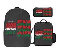 FJAUOQ Juneteenth Since 1865 Celebrate Freedom Afican - Juego de mochila de 3 piezas, bolsa de almuerzo, estuche para lápices, gran capacidad, Juneteenth Desde 1865 Celebra la Libertad Afica-3, Talla