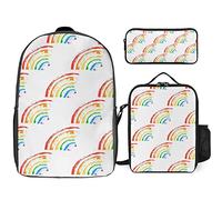 FJAUOQ LGBTQ Pride Mouth Rainbow Gay - Juego de mochila de 3 piezas, bolsa de almuerzo, estuche para lápices, gran capacidad, Lgbtq Orgullo Boca Arco Iris Gay-3, Talla única, Mochilas