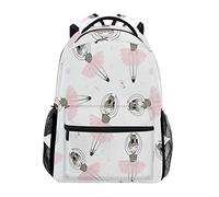 FJAUOQ Linda mochila de bailarina de ballet impermeable, bolsa de hombro escolar, mochila de gimnasio, bolsa de portátil de bailarina rosa, bolsa de viaje al aire libre para niños, niñas, mujeres y