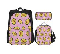 FJAUOQ Lindo juego de mochila con patrón de aguacate, 3 piezas, kit de mochila de bolsa de almuerzo, estuche para lápices, gran capacidad, Bp747, Talla única, Mochilas