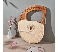 FJAUOQ Lyre Harp Caja de Resonancia de Arpa de Lira de Madera de 21 27 32 Cuerdas Instrumento de Cuerda con Llave de Afinación 3 uds Pegatina de Púas Juego Extra de Cuerdas,32 string
