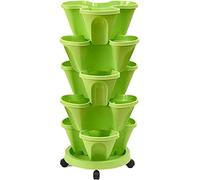 FJAUOQ Macetas De Fresas Ultra Resistentes Maceta Tridimensional Maceta Apilable Multicapa Maceta De PláStico Fresa para BalcóN JardíN Interior Exterior,E