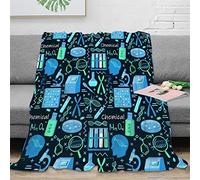 FJAUOQ Manta moderna de ciencia, artículos experimentales de bioquímica, patrones de fórmula química, manta ligera y suave para sofás, camas, camping, viajes, 40 x 50 pulgadas (100 x 130 cm)