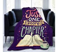 FJAUOQ Mantas Travel Flannel Plush Throw, 80" x 60", Just One More Chapter Reading Knowledge Evening Coffee Throw Blanket for Better Sleep Recliner, Air Conditioning Blanket and Comfy Easy Care