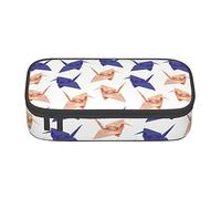 FJAUOQ Origami Paper Crane Pattern Pencil Case, Triangle Large Capacity Pencil Pouch Pen Bag Small Cosmetic Bag for Women Men, Black, Talla única, Estuche para lápices