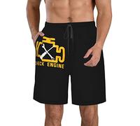 FJAUOQ Pantalones cortos de playa para hombre, de secado rápido, pantalones cortos atléticos de verano, delgados, transpirables, ajustables, tallas M/L/XL/XXL/XXL, Check Engine Light Mechanic Auto