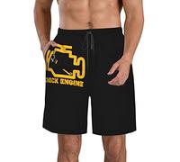 FJAUOQ Pantalones cortos de playa para hombre, de secado rápido, pantalones cortos atléticos de verano, delgados, transpirables, ajustables, tallas M/L/XL/XXL/XXL, Check Engine Light Mechanic Auto