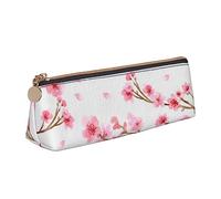 FJAUOQ Plum Blossom - Estuche de piel para lápices de mujer, gran capacidad, con cremallera, para oficina, White, Talla única, Estuche para lápices