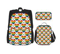 FJAUOQ Pride Month LGBTQ Gay Pride Ally - Juego de mochila de 3 piezas, bolsa de almuerzo, estuche para lápices, gran capacidad, Bp577, Talla única, Mochilas