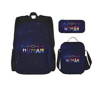 FJAUOQ Pride Month LGBTQ - Juego de mochila, 3 piezas, kit de mochila de lonchera, estuche para lápices, gran capacidad, Bp448, Talla única, Mochilas
