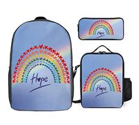FJAUOQ Pride Month LGBTQ - Juego de mochila, 3 piezas, kit de mochila de lonchera, estuche para lápices, gran capacidad, Lgbtq Orgullo Boca Arco Iris Gay-1, Talla única, Mochilas