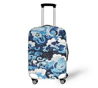 FJAUOQ Relief Art - Funda de equipaje de viaje con diseño de tigre, diseño de agujeros rotos, funda de maleta lavable para mujeres y niñas, Nube china, L(25-28 IN)