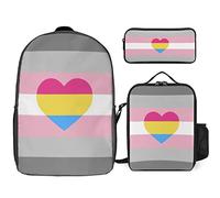 FJAUOQ Transgender Pride LGBTQ - Juego de mochila, 3 piezas, kit de mochila de lonchera, estuche para lápices, gran capacidad, Orgullo pansexual Lgbtq-1, Talla única, Mochilas