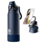 Fjbottle Botella de Agua Acero Inoxidable - Apertura en 1 clic/asa imantada porta-móvil Termo - Botella Termica 1L/700/600ml Sin BPA/Sin Fugas