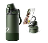 Fjbottle Botella de Agua Acero Inoxidable - Apertura en 1 clic/asa imantada porta-móvil Termo - Botella Termica 1L/700/600ml Sin BPA/Sin Fugas