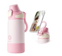 Fjbottle Botella de Agua Acero Inoxidable - Apertura en 1 clic/asa imantada porta-móvil Termo - Botella Termica 1L/700/600ml Sin BPA/Sin Fugas