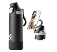 Fjbottle Botella de Agua Acero Inoxidable - Apertura en 1 clic/asa imantada porta-móvil Termo - Botella Termica 1L/700/600ml Sin BPA/Sin Fugas