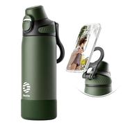 Fjbottle Botella de Agua Acero Inoxidable - Apertura en 1 clic/asa imantada porta-móvil Termo - Botella Termica 1L/700/600ml Sin BPA/Sin Fugas