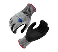 FJDZ SAFETY ANSI Guantes resistentes a los cortes A4, guantes de corte para pantalla táctil con revestimiento de nitrilo arenoso, agarre firme para carpintería, almacén, agarre, jardinería