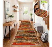 Fjhaeuo Alfombras de Pasillo Antideslizante Lavable Lavadora Alfombra de Cocina Tapetes Larga Cocina Habitacion Pie de Cama Exterior Terraza Pelo Corto 50 x 150 cm