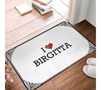 FJHG Felpudo exterior de otoño con texto en inglés "I Love Birgitta", decoración de campo para el hogar, alfombras de otoño al aire libre (50 x 80 cm)