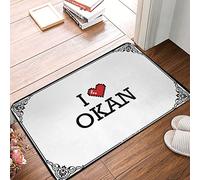 FJHG Mat In House - Felpudo con texto en inglés "I Love Okan" (40 x 60 cm)