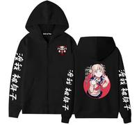 FJHYEEBN Sudadera con capucha My Hero Academia con cremallera, diseño de anime japonés Todoroki Shoto con cremallera para mujer, chaqueta informal, Negro D, M