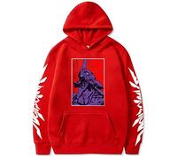 FJHYEEBN Sudadera para hombre Anime Neon Genesis Evangelion Eva Cosplay con capucha Asuka Langley Soryu Ayanami Rei, rojo, L