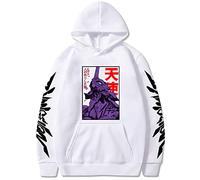 FJHYEEBN Sudadera para hombre Anime Neon Genesis Evangelion Eva Cosplay con capucha Asuka Langley Soryu Ayanami Rei, Blanco, L