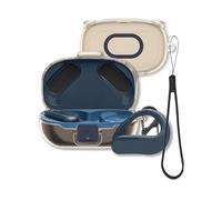 FJIASTB - Funda para auriculares JBL Endurance Peak 3, carcasa flexible de TPU a prueba de golpes con cerradura y mosquetón (gris transparente)