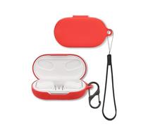 FJIASTB Funda para auriculares JBL SoundGear Sense de oreja abierta (rojo) | Funda protectora de silicona suave con mosquetón y cordón, a prueba de golpes