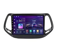 FJINQIANG Android 15 Radio Coche 2 DIN 10 Pulgadas HD Pantalla Táctil para Jeep Compass 2017 2018 2019 Conectar y Usar con Bluetooth GPS Carplay Inalámbrico Android Auto,8 Core 4G+WiFi 12G+256G