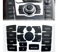 FJINQIANG Etiqueta Engomada del Coche Botón para Audi A6/A6L 2005-2011 LHD, Etiqueta engomada de botón Aire Acondicionado de Coche Pegatina de botón para salpicadero de Coche,2007-2011