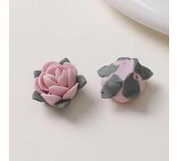FJISD 10 Uds. 31 * 26MM Cuentas de cerámica con Forma de Rosa 3D para Hacer Pulseras, Cuentas de Porcelana, Cuentas espaciadoras para Manualidades, fabricación de Joyas