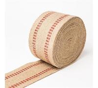 FJISD 6/12 Metros * 2-10 CM de Ancho Punto Rojo Cintas de Yute Anchas Tapicería Rollo de Cinta de Yute Tejida Cinta Ancha de Yute para Decoraciones rústicas Envoltura de Regalos