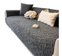 FJIXUO 1pc Color sólido Estera de sofá de Felpa Universal Durante Todo el año Resistente a los arañazos Funda de sofá Antideslizante para Sofá(Dark Gray,2 Seats 90X160cm)