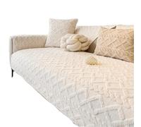 FJIXUO 1pc Color sólido Estera de sofá de Felpa Universal Durante Todo el año Resistente a los arañazos Funda de sofá Antideslizante para Sofá(White,3 Seats 90X180cm)