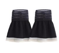 FJIXUO 2 pares de tela algodón adornada con puños y mangas encaje Floral, Reversible for manos pies, imitación decorativa, brazo Para Bodas,Fiestas(Black)