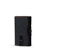 FJIXUO Carteras for Hombres Portatarjetas de crédito empresarial emergente Real Que bloquea la Billetera Delgada Fibra Carbono con Bolsillo para Viajes De Negocios Y Compras(Color5)