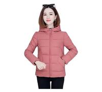 FJIXUO Chaqueta de plumón algodón for mujer, abrigo invierno ligero y acolchado con capucha for otoño Para Acampar Y Viajar(Pink,XXL)