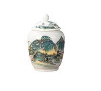 FJIXUO Jarrón de botella Vintage, tarro cerámica for jengibre con tapa, tarros almacenamiento celadón decorativos clásicos, macetas for dulces, decoración del hogar Para El Hogar, La Cocina(Color 2)