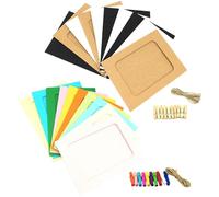 FJIXUO Marcos de Fotos Papel 6 Pulgadas, Color Kraft, for Manualidades, con Cuerda, Clips, for decoración Bodas, proyectos artísticos, Marcos para Decoración De Paredes